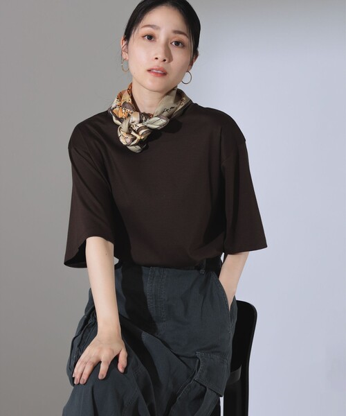 Demi-Luxe BEAMS（デミルクス ビームス）の「ベーシック ハーフスリーブ Tシャツ（Tシャツ/カットソー・レディース・ホワイト/ブラウン/ブルー系その他2・ONE SIZE）」の12枚目の写真