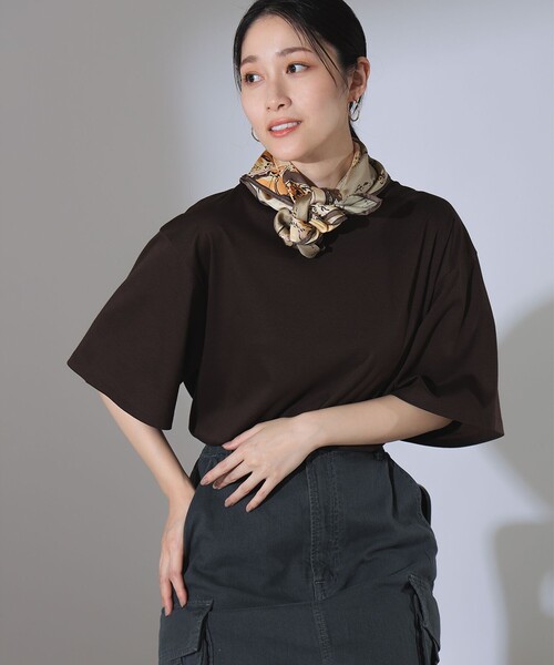 Demi-Luxe BEAMS（デミルクス ビームス）の「ベーシック ハーフスリーブ Tシャツ（Tシャツ/カットソー・レディース・ホワイト/ブラウン/ブルー系その他2・ONE SIZE）」の13枚目の写真