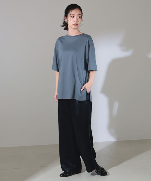 Demi-Luxe BEAMS（デミルクス ビームス）の「ベーシック ハーフスリーブ Tシャツ（Tシャツ/カットソー・レディース・ホワイト/ブラウン/ブルー系その他2・ONE SIZE）」の14枚目の写真