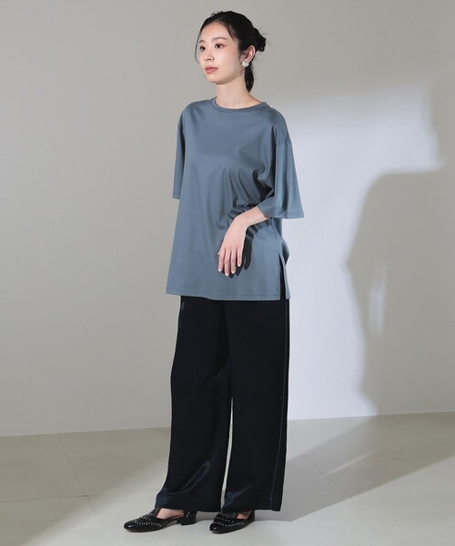 Demi-Luxe BEAMS（デミルクス ビームス）の「ベーシック ハーフスリーブ Tシャツ（Tシャツ/カットソー・レディース・ホワイト/ブラウン/ブルー系その他2・ONE SIZE）」の16枚目の写真