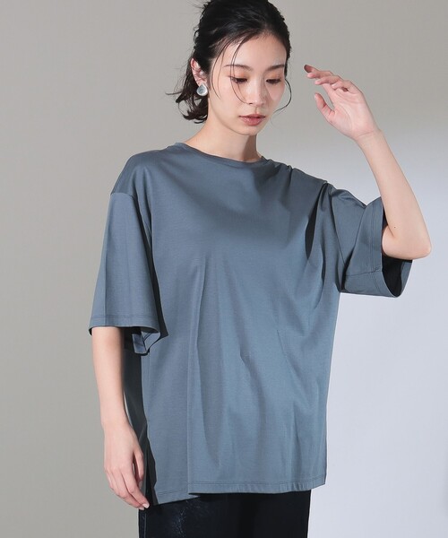 Demi-Luxe BEAMS（デミルクス ビームス）の「ベーシック ハーフスリーブ Tシャツ（Tシャツ/カットソー・レディース・ホワイト/ブラウン/ブルー系その他2・ONE SIZE）」の18枚目の写真