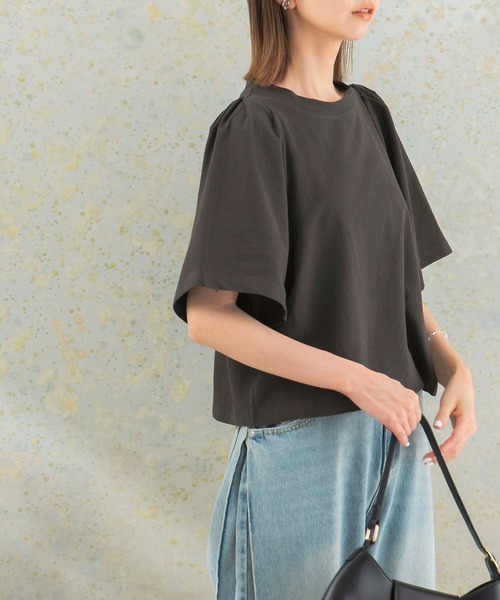 URBAN RESEARCH ROSSO WOMEN（アーバンリサーチ　ロッソ）の「ドライタッチワイドスリーブTシャツ（Tシャツ/カットソー・レディース・チャコールグレー/グリーン系その他/オレンジ/ホワイト・FREE）」の3枚目の写真