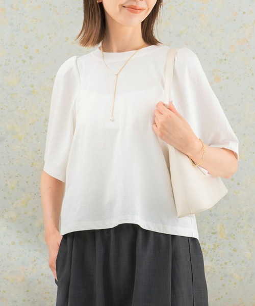 URBAN RESEARCH ROSSO WOMEN（アーバンリサーチ　ロッソ）の「ドライタッチワイドスリーブTシャツ（Tシャツ/カットソー・レディース・チャコールグレー/グリーン系その他/オレンジ/ホワイト・FREE）」の5枚目の写真