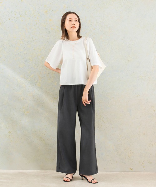 URBAN RESEARCH ROSSO WOMEN（アーバンリサーチ　ロッソ）の「ドライタッチワイドスリーブTシャツ（Tシャツ/カットソー・レディース・チャコールグレー/グリーン系その他/オレンジ/ホワイト・FREE）」の7枚目の写真