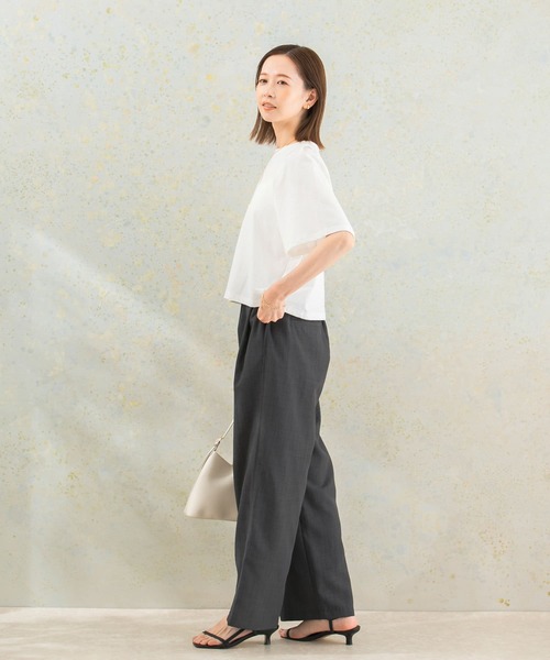 URBAN RESEARCH ROSSO WOMEN（アーバンリサーチ　ロッソ）の「ドライタッチワイドスリーブTシャツ（Tシャツ/カットソー・レディース・チャコールグレー/グリーン系その他/オレンジ/ホワイト・FREE）」の8枚目の写真