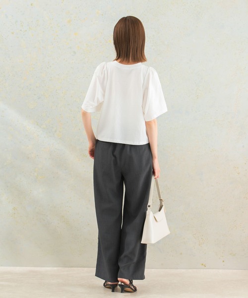 URBAN RESEARCH ROSSO WOMEN（アーバンリサーチ　ロッソ）の「ドライタッチワイドスリーブTシャツ（Tシャツ/カットソー・レディース・チャコールグレー/グリーン系その他/オレンジ/ホワイト・FREE）」の9枚目の写真