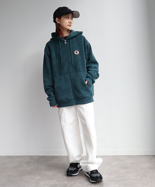 CONVERSE(コンバース)の「【CONVERSE/コンバース】リブ 裏ボア サガラワッペン ジップアップパーカー(パーカー・メンズ・グレイッシュベージュ/スミクロ/ブルーグリーン・L/M/LL)」の15枚目の写真