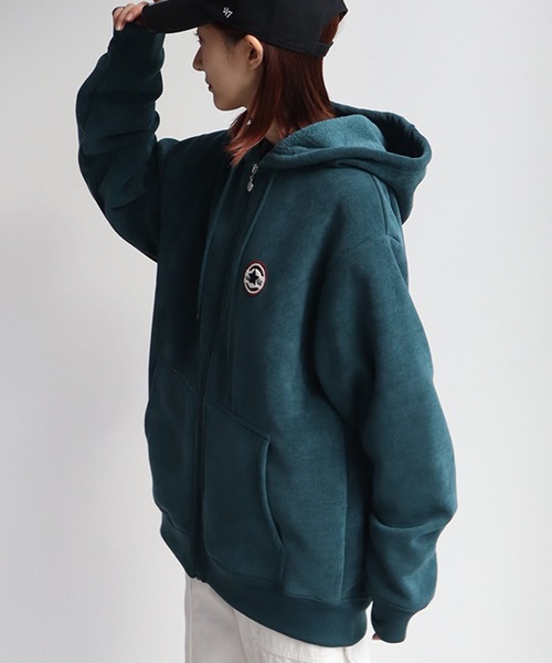 CONVERSE(コンバース)の「【CONVERSE/コンバース】リブ 裏ボア サガラワッペン ジップアップパーカー(パーカー・メンズ・グレイッシュベージュ/スミクロ/ブルーグリーン・L/M/LL)」の13枚目の写真