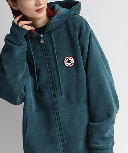 CONVERSE(コンバース)の「【CONVERSE/コンバース】リブ 裏ボア サガラワッペン ジップアップパーカー(パーカー・メンズ・グレイッシュベージュ/スミクロ/ブルーグリーン・L/M/LL)」の11枚目の写真