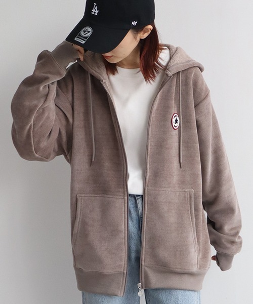 CONVERSE(コンバース)の「【CONVERSE/コンバース】リブ 裏ボア サガラワッペン ジップアップパーカー(パーカー・メンズ・グレイッシュベージュ/スミクロ/ブルーグリーン・L/M/LL)」の22枚目の写真