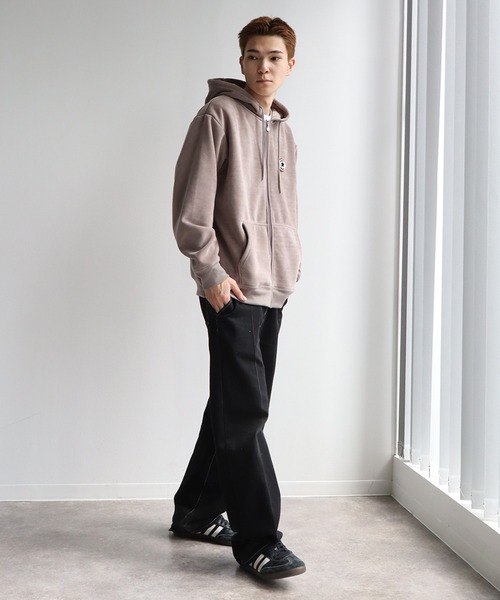 CONVERSE(コンバース)の「【CONVERSE/コンバース】リブ 裏ボア サガラワッペン ジップアップパーカー(パーカー・メンズ・グレイッシュベージュ/スミクロ/ブルーグリーン・L/M/LL)」の21枚目の写真