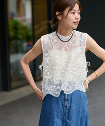 【TORRAZZO DONNA/トラッゾドンナ】Sheer Vest：ブラウス