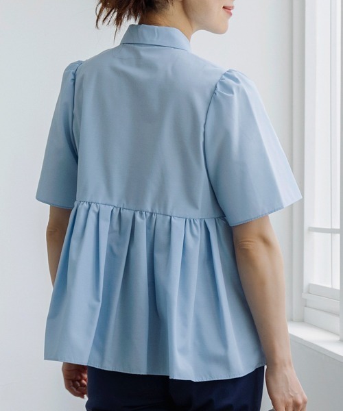 ソーノ　sono フェミニティノーブルブラウス　ブルー　24SS シャツ ソーノ sono フェミニティノーブルブラウス ブルー 24SS シャツ