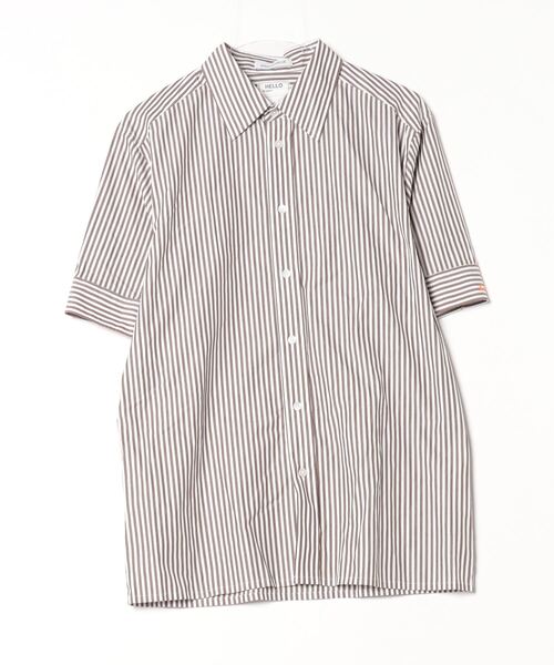 セール/ブランド古着】ストライプ柄半袖シャツ（シャツ/ブラウス  