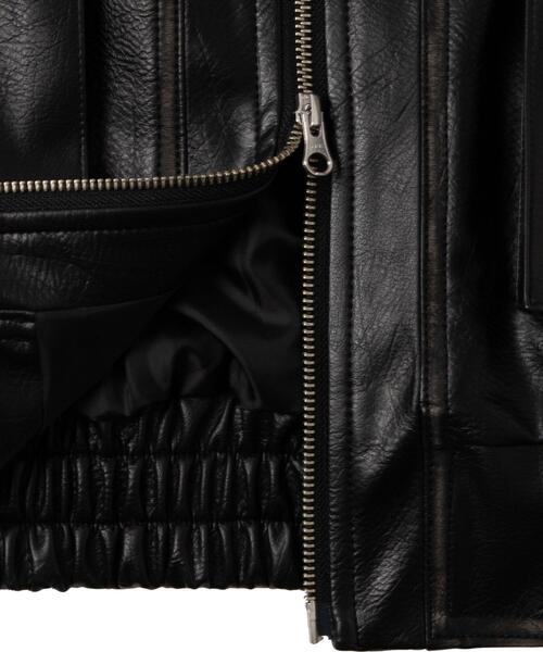 WEGO（ウィゴー）の「WEGO/エイジドフェイクレザーブルゾン（ブルゾン・レディース・ブラック・MEDIUM/SMALL）」の15枚目の写真