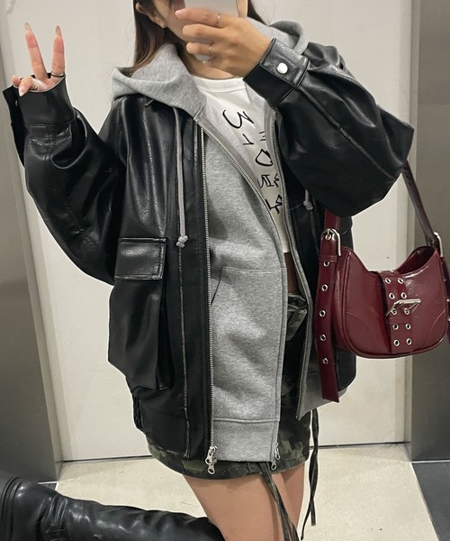 専用♡♡AGAWD♡フェイクレザーブルゾン♡送料込み アガウド 合皮フードブルゾン – WEGO ONLINE STORE