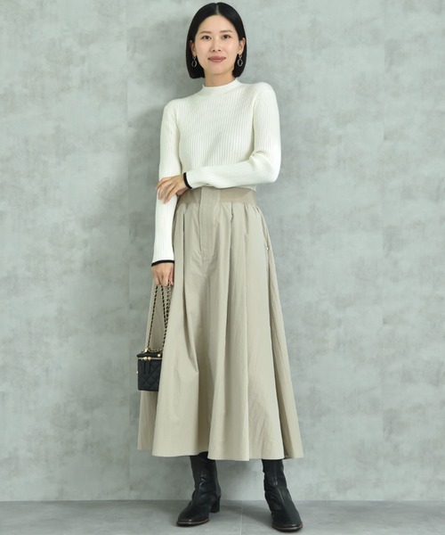 INTERPLANET(インタープラネット)の「袖口配色パール付きハイネックリブニット(ニット/セーター・レディース・レッド/ブラック/オフホワイト/グレー・FREE)」の10枚目の写真