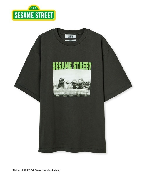 Mila Owen（ミラオーウェン）の「【SESAME STREET】キャラクターフォトTシャツ（Tシャツ/カットソー・レディース・チャコールグレー/ホワイト/ベージュ・0/1）」の2枚目の写真