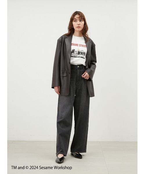 Mila Owen（ミラオーウェン）の「【SESAME STREET】キャラクターフォトTシャツ（Tシャツ/カットソー・レディース・チャコールグレー/ホワイト/ベージュ・0/1）」の17枚目の写真