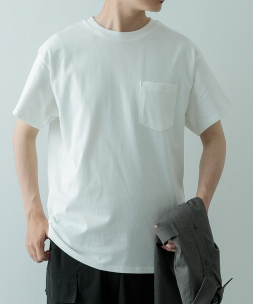 ITEMS URBANRESEARCH（アイテムズ アーバンリサーチ）の「汗染み防止 クルーネック ポケットTシャツ（Tシャツ/カットソー・メンズ・ホワイト/ブラック/グレー系その他・MEDIUM/LARGE/X-LARGE）」の22枚目の写真