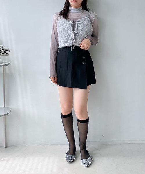 AS KNOW AS plus（アズノゥアズプラス）の「◇リボンアソートビスチェ（フェザー・ラメシャギー）（キャミソール・レディース・ライトグレー系/ブラック系/アイボリー系/グレー系・FREE）」の20枚目の写真