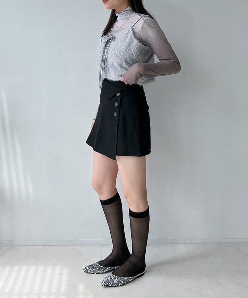 AS KNOW AS plus（アズノゥアズプラス）の「◇リボンアソートビスチェ（フェザー・ラメシャギー）（キャミソール・レディース・ライトグレー系/ブラック系/アイボリー系/グレー系・FREE）」の21枚目の写真