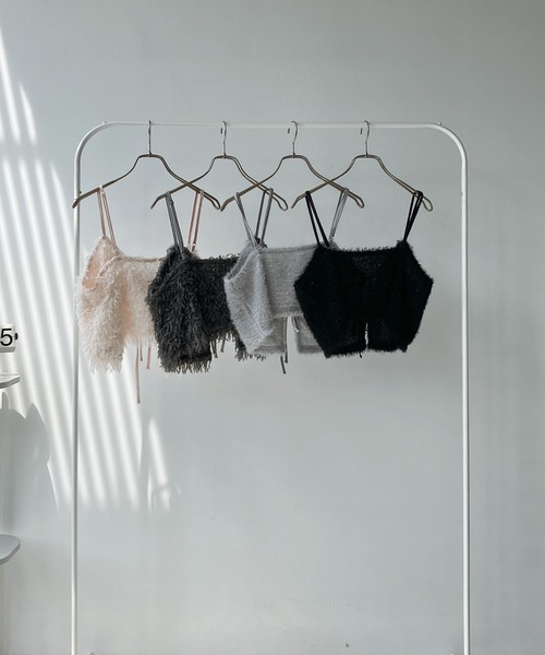 AS KNOW AS plus（アズノゥアズプラス）の「◇リボンアソートビスチェ（フェザー・ラメシャギー）（キャミソール・レディース・ライトグレー系/ブラック系/アイボリー系/グレー系・FREE）」の14枚目の写真