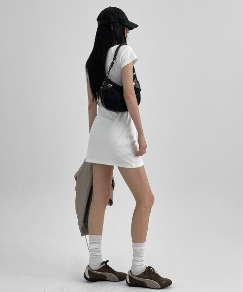 BLACKUP（ブラックアップ）の「[MADE] ウィティブラグランミニワンピース（ワンピース・レディース・ホワイト/ブラック・ONESIZE）」の7枚目の写真