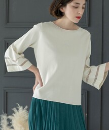 OPAQUE.CLIP | UV　シアーフレアスリーブニット【抗ピル/洗濯機洗い可】(ニット/セーター)