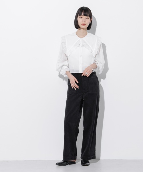 Apo(s)ture(アポスチャー)の「ARIA-002/コーデュロイベイカーワイドパンツ(その他パンツ・レディース・グリーン/ブラウン/ベージュ/ブラック・S/M/L/XL/XS)」の6枚目の写真