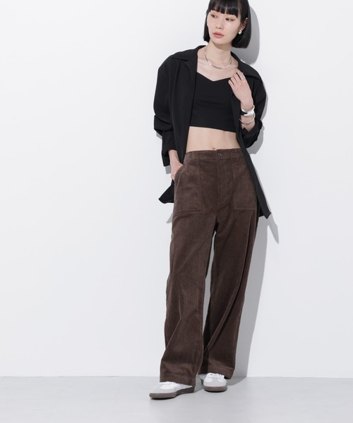 Apo(s)ture(アポスチャー)の「ARIA-002/コーデュロイベイカーワイドパンツ(その他パンツ・レディース・グリーン/ブラウン/ベージュ/ブラック・S/M/L/XL/XS)」の13枚目の写真