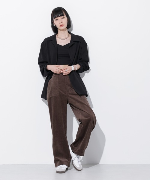 Apo(s)ture(アポスチャー)の「ARIA-002/コーデュロイベイカーワイドパンツ(その他パンツ・レディース・グリーン/ブラウン/ベージュ/ブラック・S/M/L/XL/XS)」の18枚目の写真