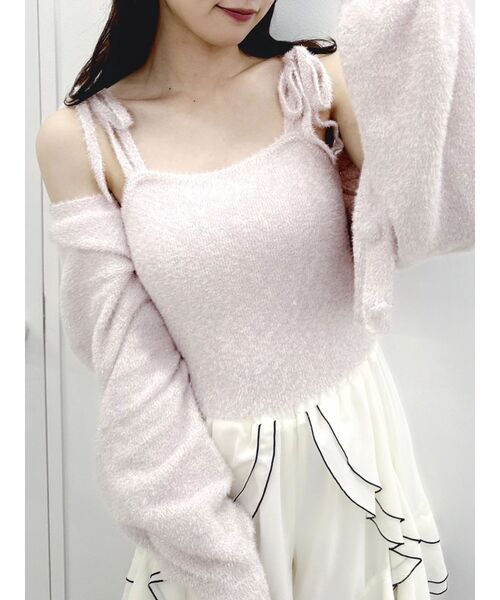 dazzlin（ダズリン）の「ミニシャギーラメニットキャミ（ニット/セーター・レディース・パープル/ベージュ/ピンク/グレー/ブルー・FREE）」の15枚目の写真