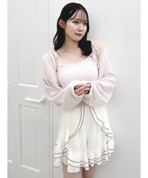 dazzlin（ダズリン）の「ミニシャギーラメニットキャミ（ニット/セーター・レディース・パープル/ベージュ/ピンク/グレー/ブルー・FREE）」の18枚目の写真