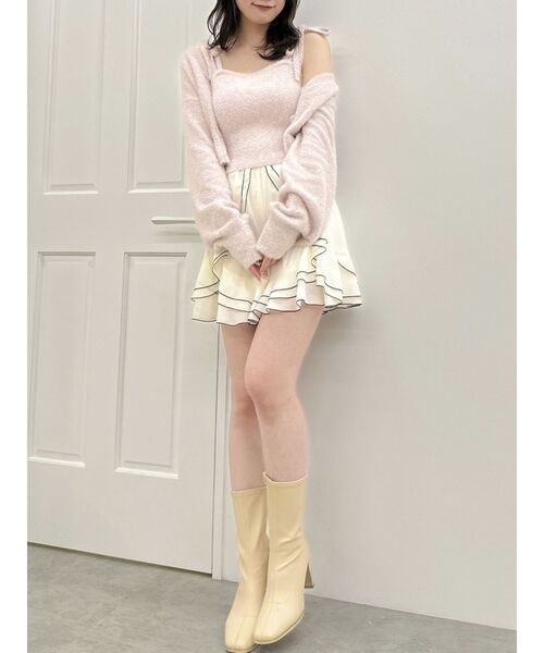 dazzlin（ダズリン）の「ミニシャギーラメニットキャミ（ニット/セーター・レディース・パープル/ベージュ/ピンク/グレー/ブルー・FREE）」の19枚目の写真