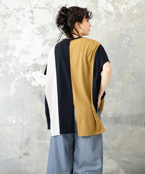 OSMOSIS(オズモーシス)の「切替配色プルオーバー(Tシャツ/カットソー・レディース・ホワイト/カーキ/ブラック・ONE SIZE)」の10枚目の写真