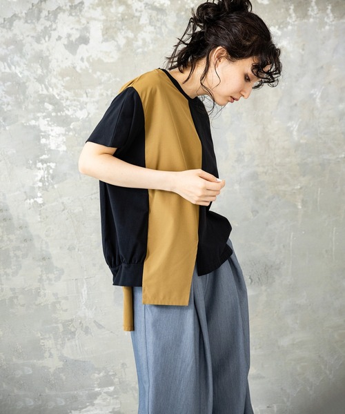 OSMOSIS(オズモーシス)の「切替配色プルオーバー(Tシャツ/カットソー・レディース・ホワイト/カーキ/ブラック・ONE SIZE)」の11枚目の写真