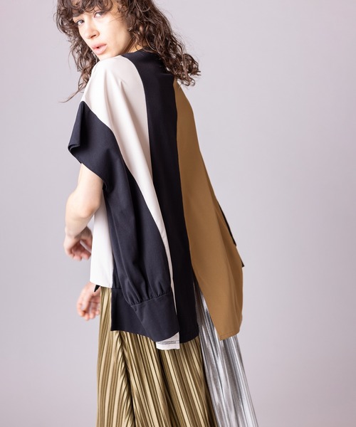 OSMOSIS(オズモーシス)の「切替配色プルオーバー(Tシャツ/カットソー・レディース・ホワイト/カーキ/ブラック・ONE SIZE)」の16枚目の写真