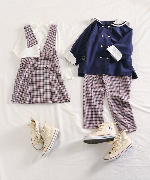 apres les cours（アプレレクール）の「【リンク】サス付きプリーツスカート（スカート・キッズ・チャコール/チェック・120/110/100/90/80/140/130）」の6枚目の写真