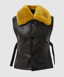 【ドリスヴァンノッテン】24SS ベスト ジレ 黒　ノーカラー 36 ベルト DRIES VAN NOTEN（ドリスヴァンノッテン）｜ベスト一覧 - WEAR