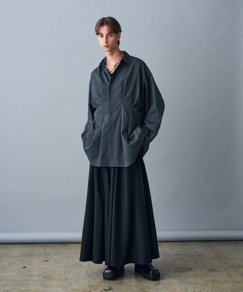 KUUUPY(クーピー)の「Multi-Way Back Cord Dart Shirt - マルチウェイ背面コードダーツシャツ(シャツ/ブラウス・メンズ・チャコールグレー/ブラック/グレイッシュベージュ・LARGE/MEDIUM/SMALL)」の7枚目の写真