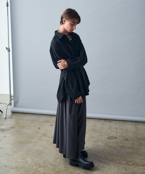 KUUUPY(クーピー)の「Multi-Way Back Cord Dart Shirt - マルチウェイ背面コードダーツシャツ(シャツ/ブラウス・メンズ・チャコールグレー/ブラック/グレイッシュベージュ・LARGE/MEDIUM/SMALL)」の21枚目の写真