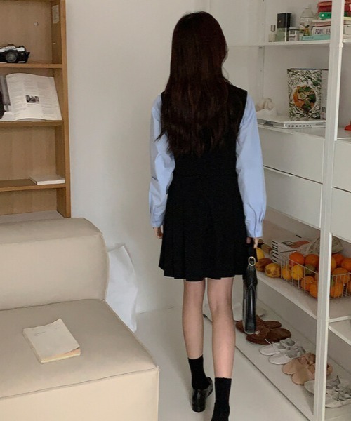 LAC-VERT（ラック・ヴェール）の「プリーツ切替ミニ丈ワンピース（ワンピース・レディース・ブラック/チャコールグレー/ホワイト/ネイビー・FREE）」の20枚目の写真