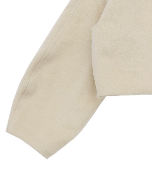 select MOCA(セレクトモカ)の「カーブスリーブコクーンショートアウター(ステンカラーコート・レディース・アイボリー/ブラック・MEDIUM/LARGE)」の21枚目の写真