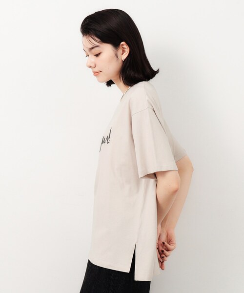 OPAQUE.CLIP（オペークドットクリップ）の「◆リラクシープリントロゴTシャツ【洗濯機洗い可】（Tシャツ/カットソー・レディース・ブラック/ホワイト/ライトベージュ・42/40/38）」の10枚目の写真