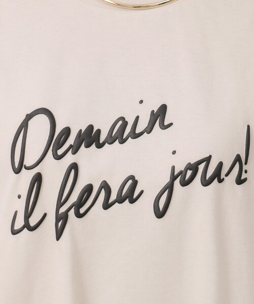 OPAQUE.CLIP（オペークドットクリップ）の「◆リラクシープリントロゴTシャツ【洗濯機洗い可】（Tシャツ/カットソー・レディース・ブラック/ホワイト/ライトベージュ・42/40/38）」の12枚目の写真