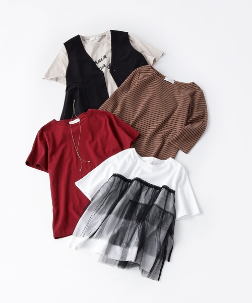 OPAQUE.CLIP（オペークドットクリップ）の「◆リラクシープリントロゴTシャツ【洗濯機洗い可】（Tシャツ/カットソー・レディース・ブラック/ホワイト/ライトベージュ・42/40/38）」の22枚目の写真