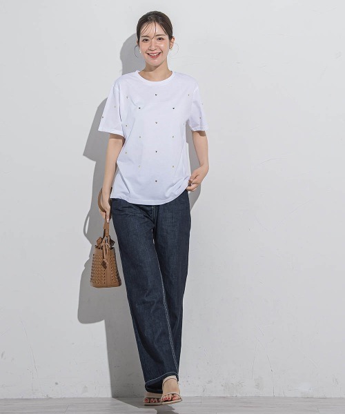 VICKY(ビッキー)の「ハートホットフィックスTシャツ≪手洗い可能≫(Tシャツ/カットソー・レディース・ブラック/アイボリー/ホワイト系その他/チャコールグレー・M)」の15枚目の写真