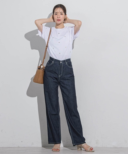 VICKY(ビッキー)の「ハートホットフィックスTシャツ≪手洗い可能≫(Tシャツ/カットソー・レディース・ブラック/アイボリー/ホワイト系その他/チャコールグレー・M)」の22枚目の写真