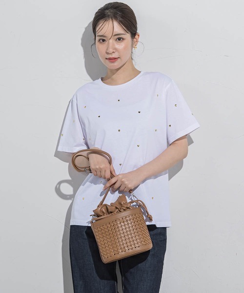 VICKY(ビッキー)の「ハートホットフィックスTシャツ≪手洗い可能≫(Tシャツ/カットソー・レディース・ブラック/アイボリー/ホワイト系その他/チャコールグレー・M)」の12枚目の写真